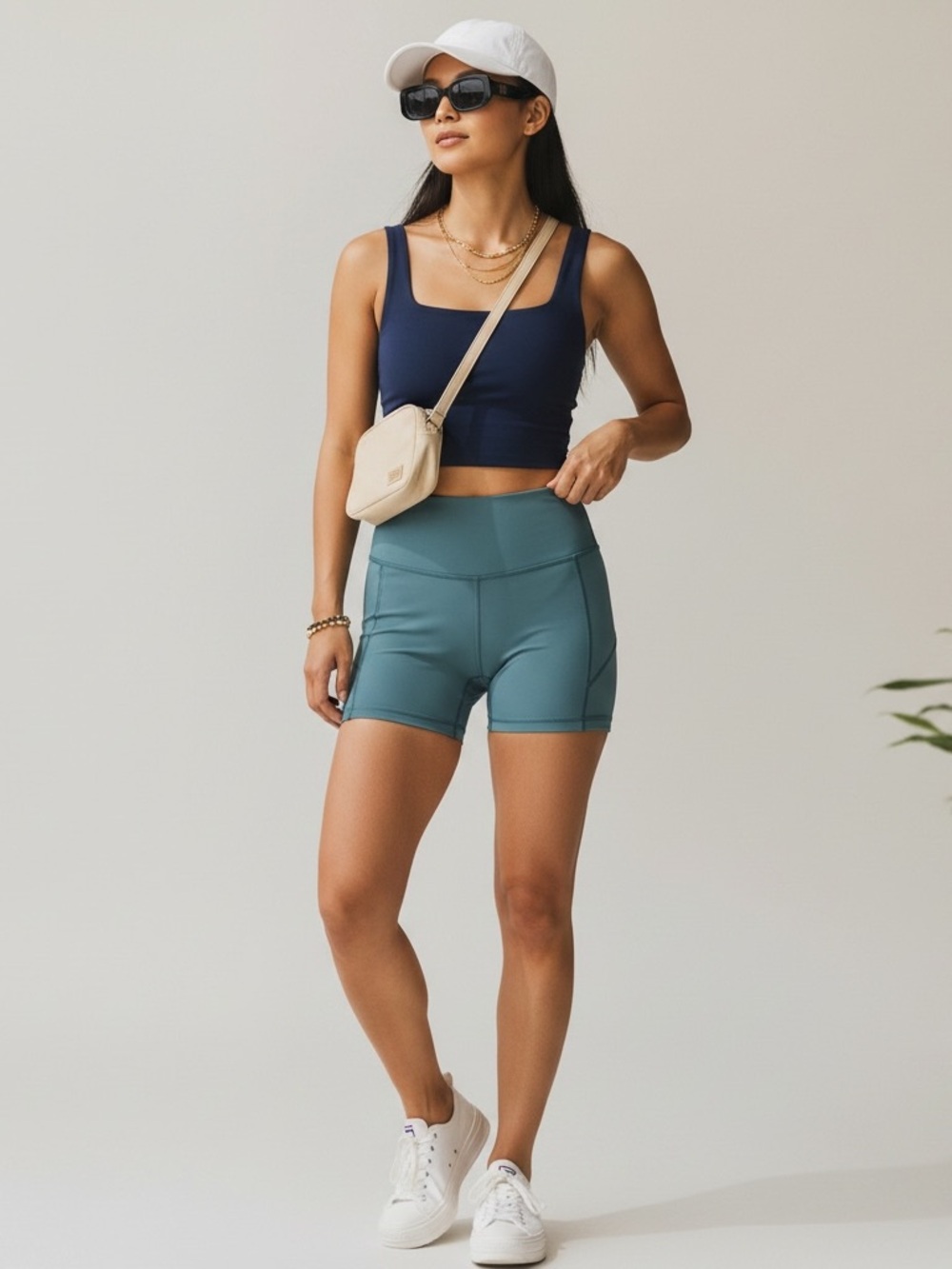 Lululemon High-Waist Teal Athletic Shorts 6